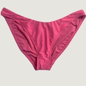 Shade & Shore Low Rise High Leg Bikini Bottom Medium Coverage Large Pink NWT